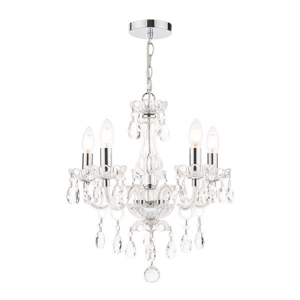 (image for) Laura Ashley Harriet 5 Light Crystal & Polished Chrome Chandelier